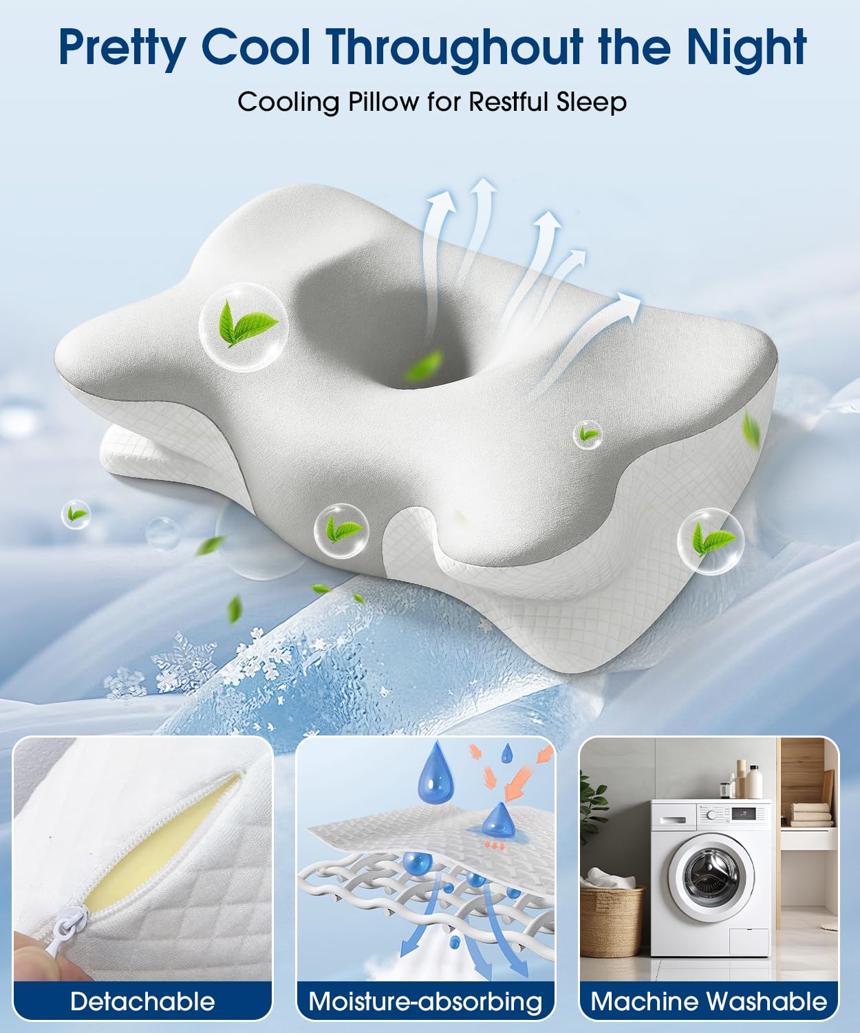 Cuscino ortopedico ergonomico in memory foam, cuscino ortopedico per collo e spalle, cuscino di supporto per il collo, per chi dorme sul fianco, per chi dorme sul fianco, cuscino cervicale