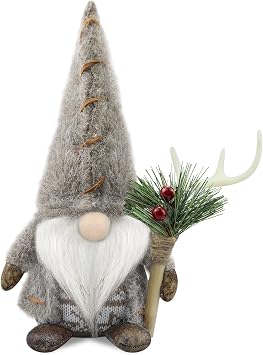Gehydy Christmas Gnomes Decorations Gnome Handmade Decor for Home Kitchen Farmhouse Tiered Tray - Gray