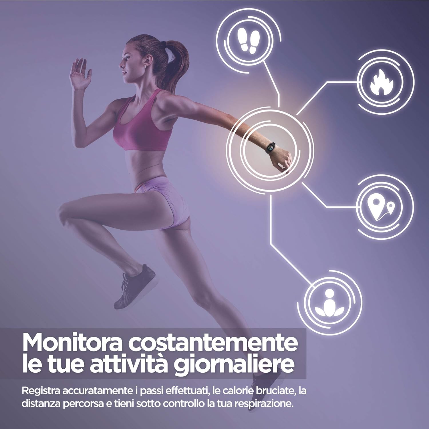 Easyteck Fitness tracker Uomo Donna cardiofrequenzimetro da polso Smart Watch contapassi polso donna Smartband Bambini Sportivo Bracciale per Xiaomi huawei iPhone samsung Impermeabile IP68 (Nero)