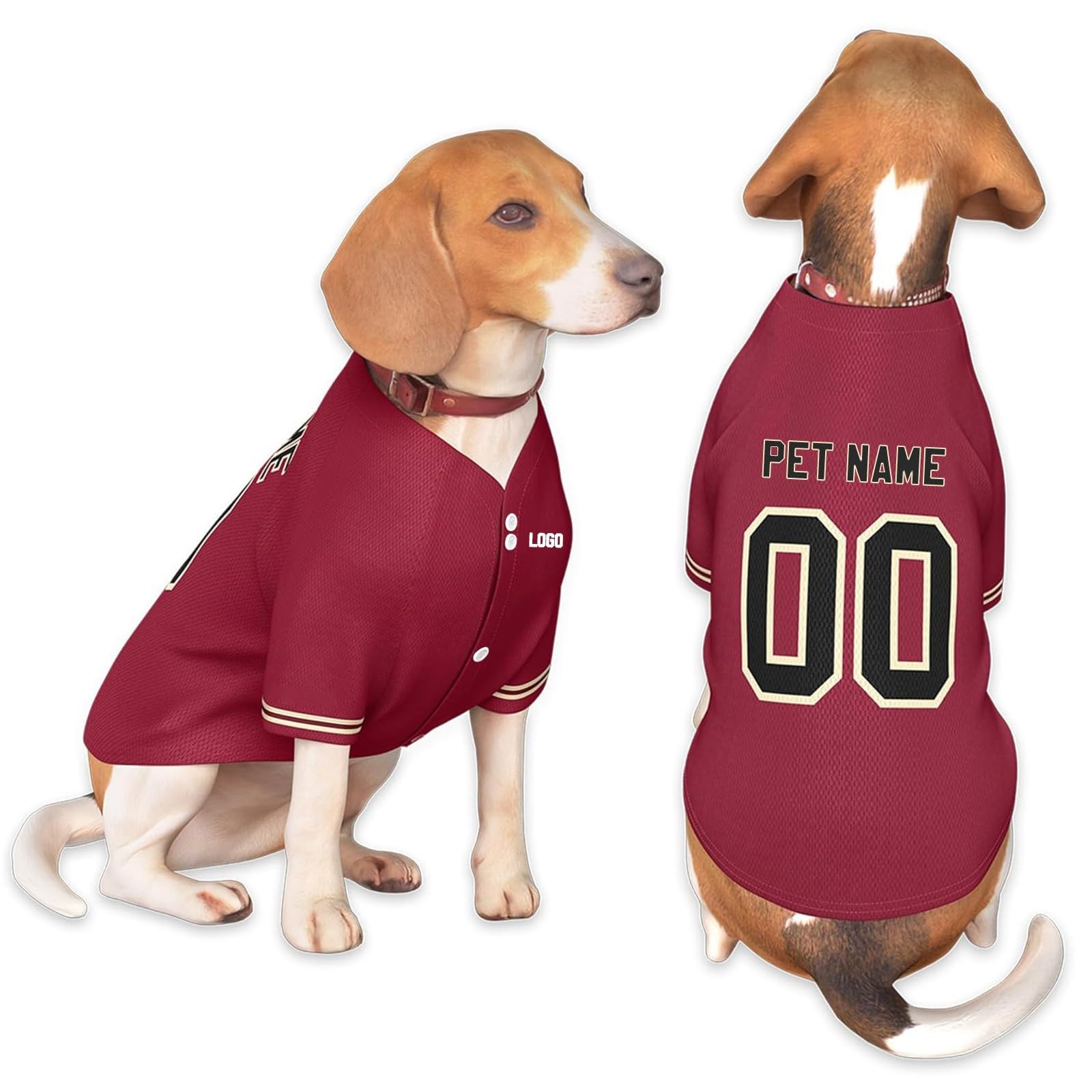 Personalized Dog Clothes Customizable Pet Football Jersey with Number Name Logo Breathable Dog Vest Short Sleeve for Large Medium Small Dogs and Cats — image 1