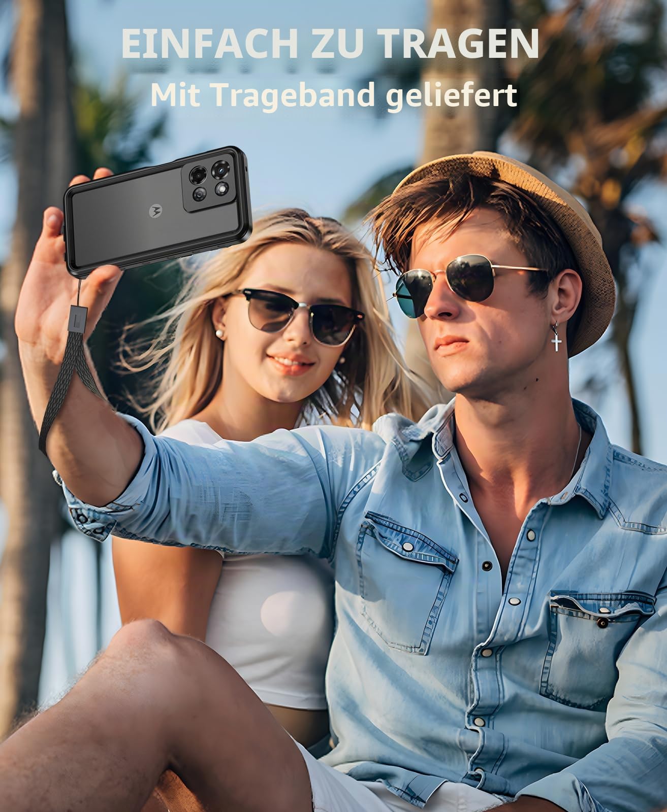 Beeasy für Motorola Moto G 5G 2025 Hülle, IP68 Wasserdicht Handyhülle Outdoor 360 Grad Schutzhülle, Stoßfest Staubdicht Wasserfest Panzerhülle Case mit Displayschutz, Schwarz