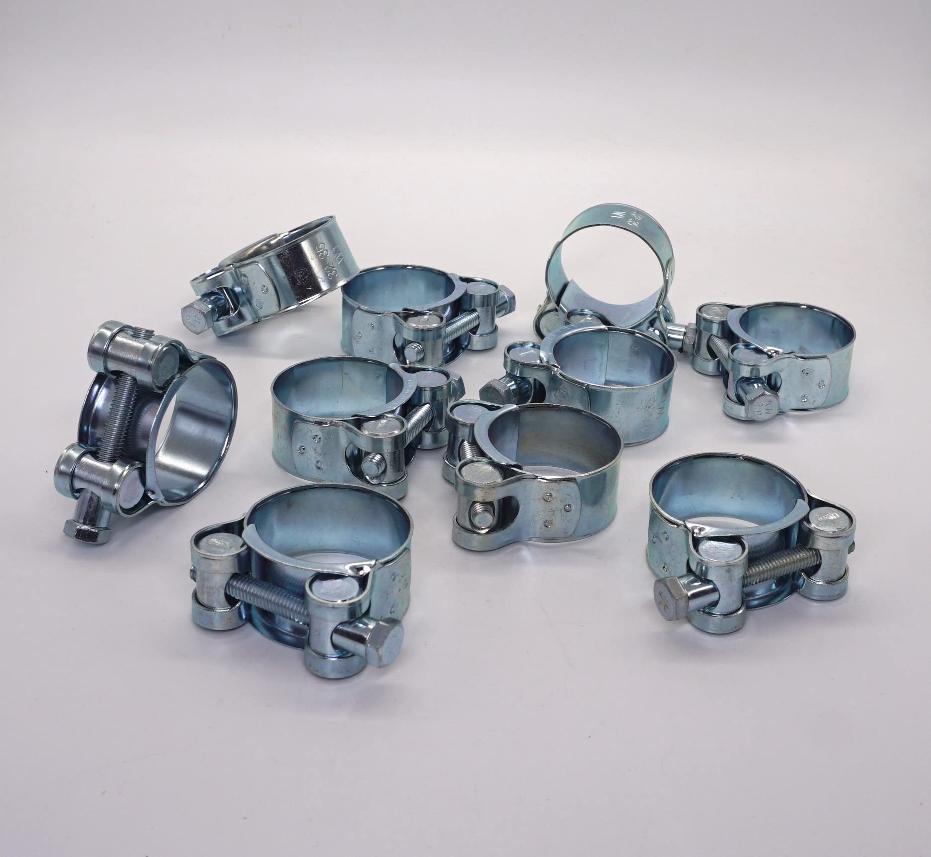 SKIR'CO Schlauchschellen Set – 8 Stück, Verzinkter Stahl, Verstellbar 68–73 Mm, Für Rohre, Schläuche, Industrie & Auto