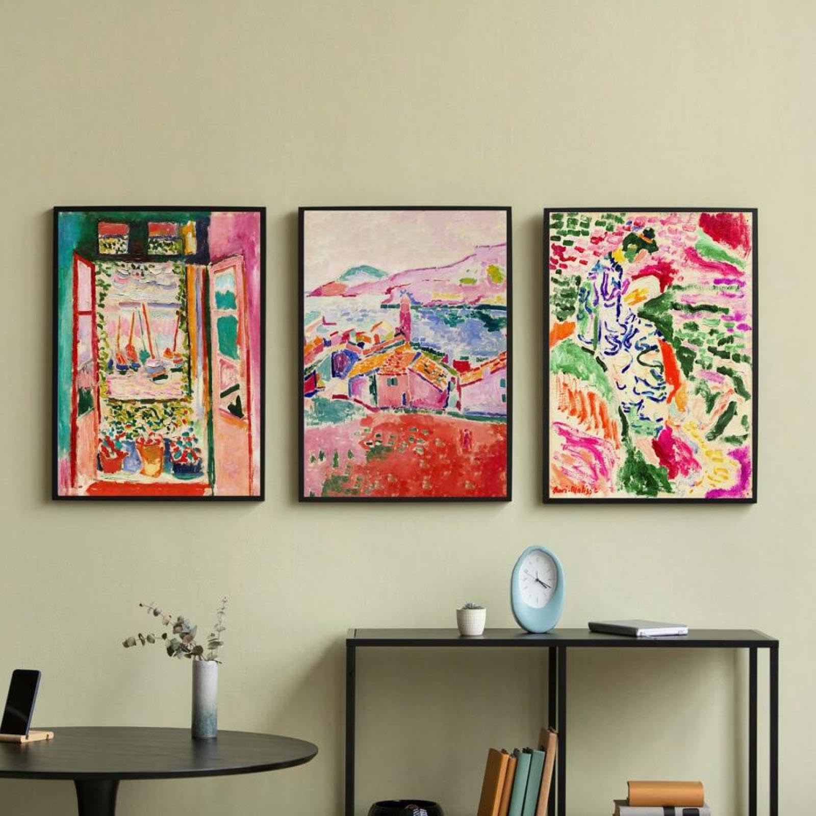 Matisse 3 Pieces Wall Art Show Colorful Landscape Prints Canvas Pictures Museum Poster Mid-Century Decoration 50x75cm No Frame