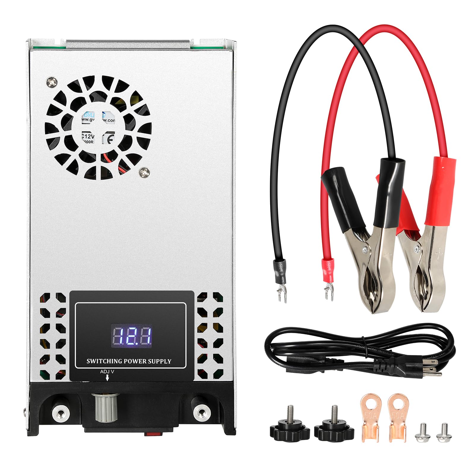 DEWIN Alimentatore LED 12V,600W 50A 0-15V Alimentatore Regolabile trasformatore 220V 12V Alimentatore Switching AC230V a DC12V for Strisce LED,Radio