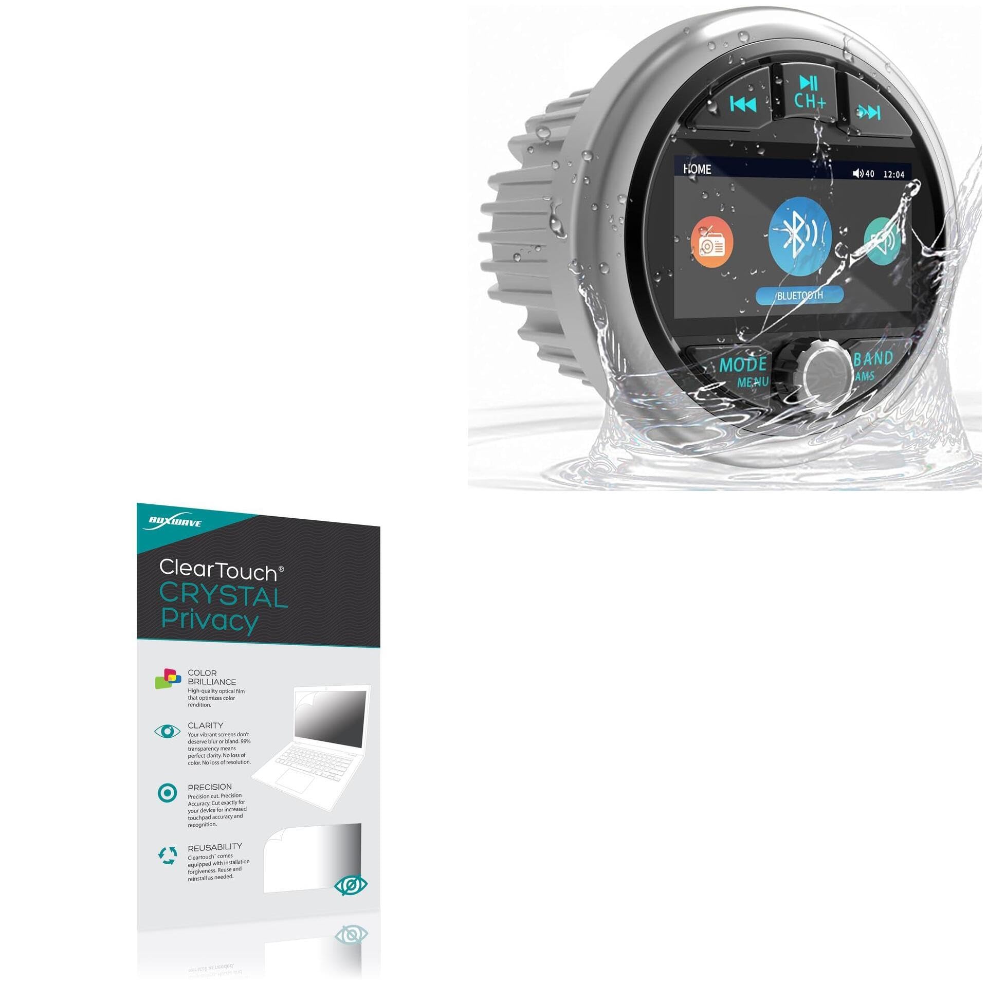 BoxWaveScreen Protector Compatible With DOVOX Marine Gauge Stereo System (3 in) - ClearTouch Crystal Privacy (2-Pack), Privacy Screen Protector Flexible Film Clear