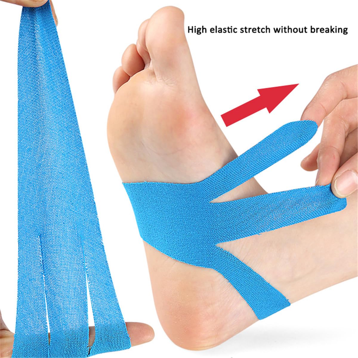 Precut Kinesiology Ankle Tape, 20 PCS Waterproof Breathable Foot Plantar Fasciitis Pain Relief Athletic Tapes, Breathable Elastic Kinesiology Athletic Tape for Feet Arch Heel Ankle Carpal Tunnel