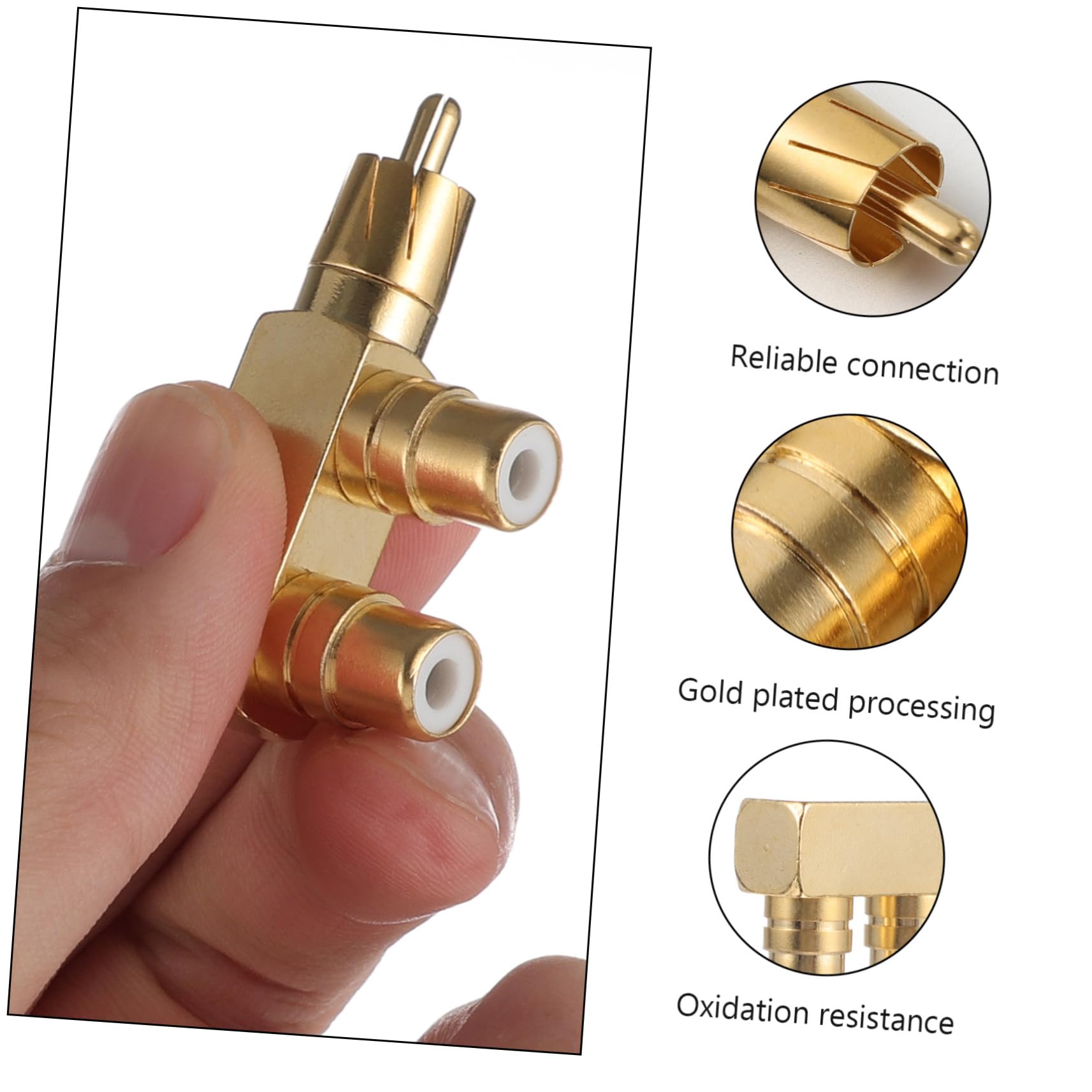 UKCOCO 6stücke Audio Splitter Adapter Reiner Vergoldet Männlich Weiblich Für Platzsparende Im Home-Entertainment-System