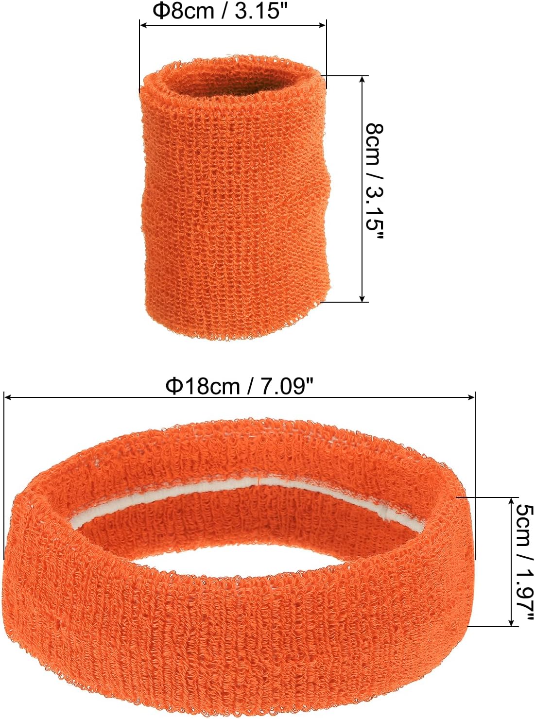 PATIKIL Sweatbands Headband Wristband, Sweatband Terry Cloth for Sports Basketball Tennis Athletic Gym Working Out