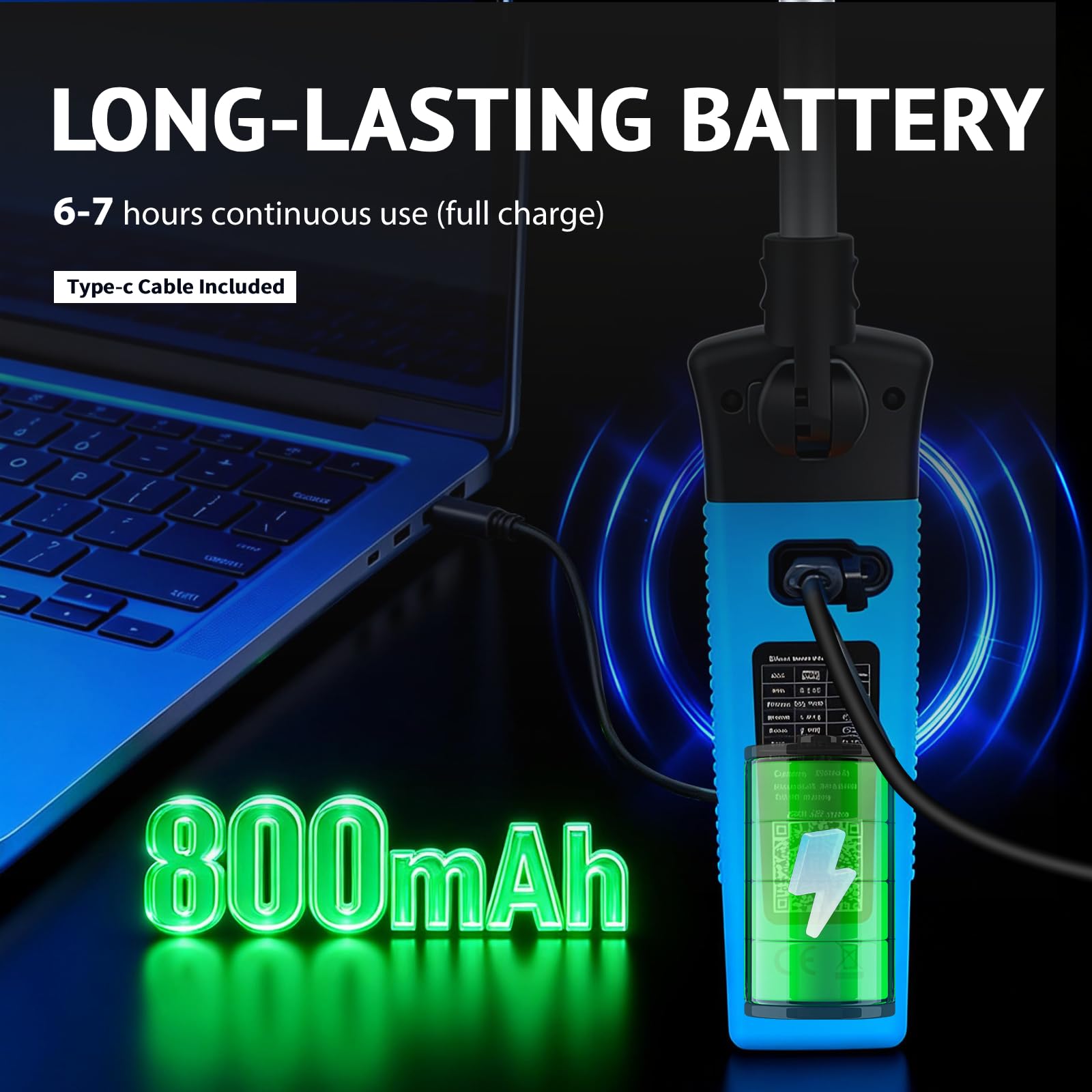 Anémomètre à fil chaud portable Bluetooth avec sonde télescopique, mesure débit d'air CFM 1-99,5 mph, température