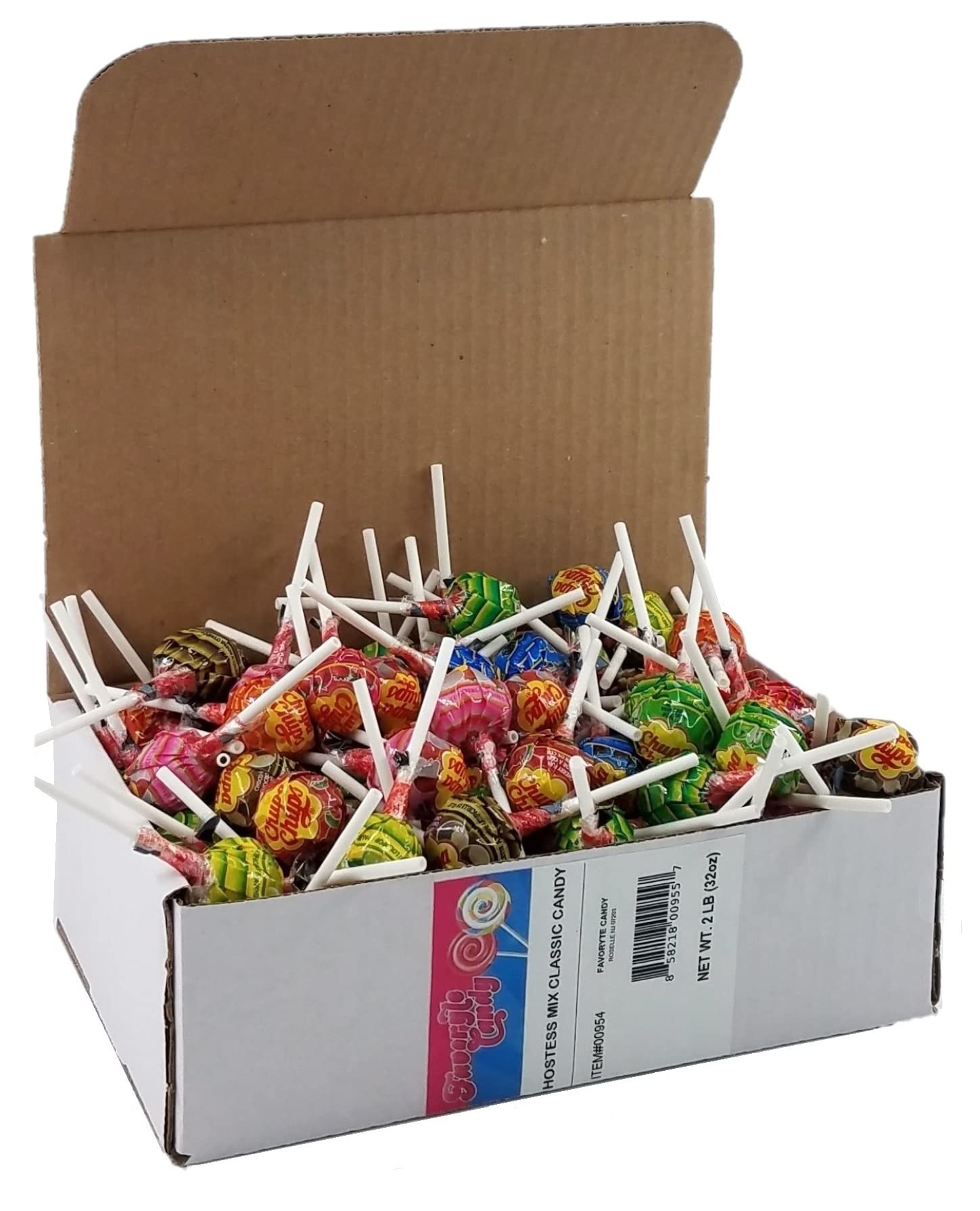 Chupa Chups Candy Classic Bulk Lollipops Suckers, great for Parties, Concessions, Pinatas, 2LB