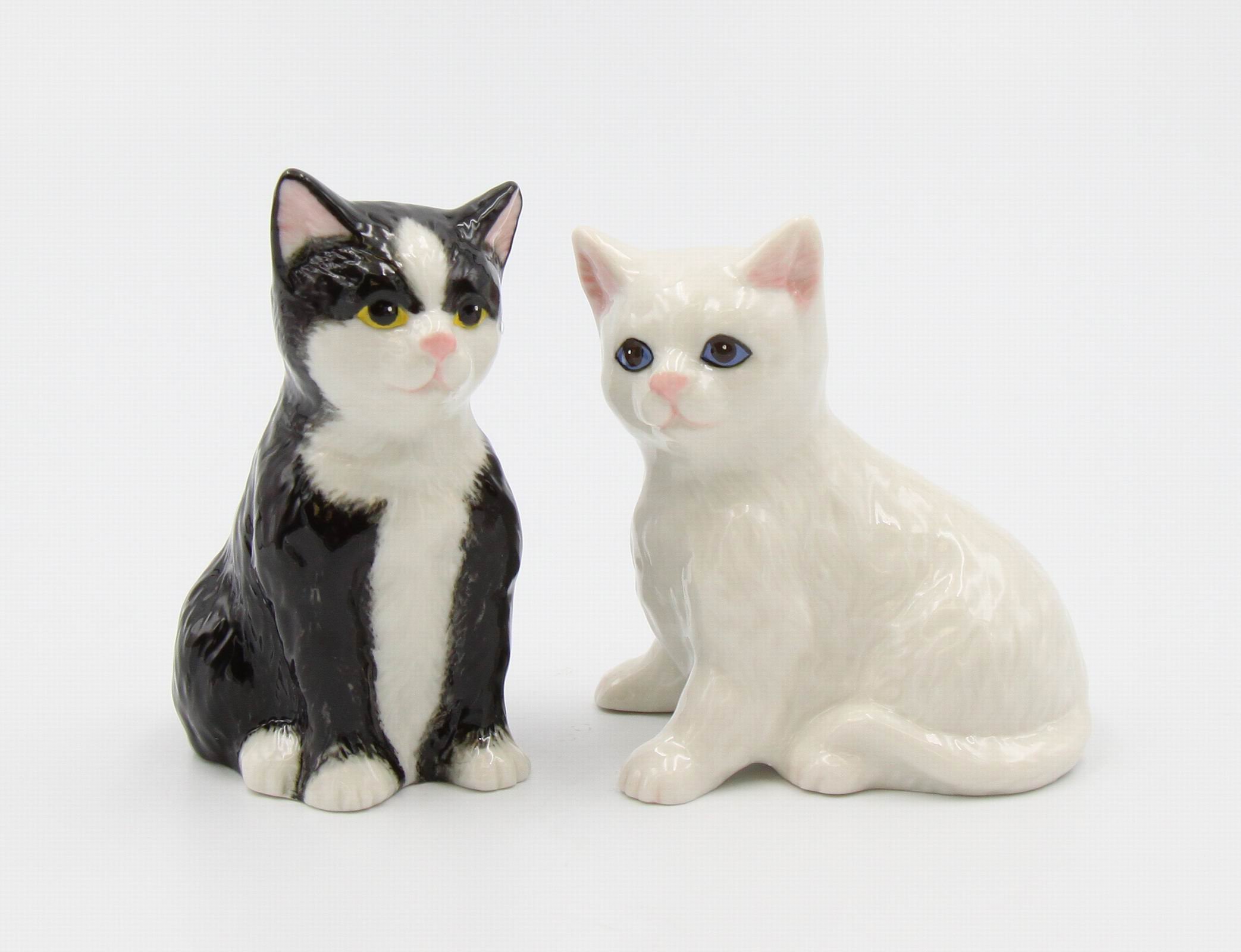 Amazon.com: Porcelain Black and White Cats Salt and Pepper Shakers