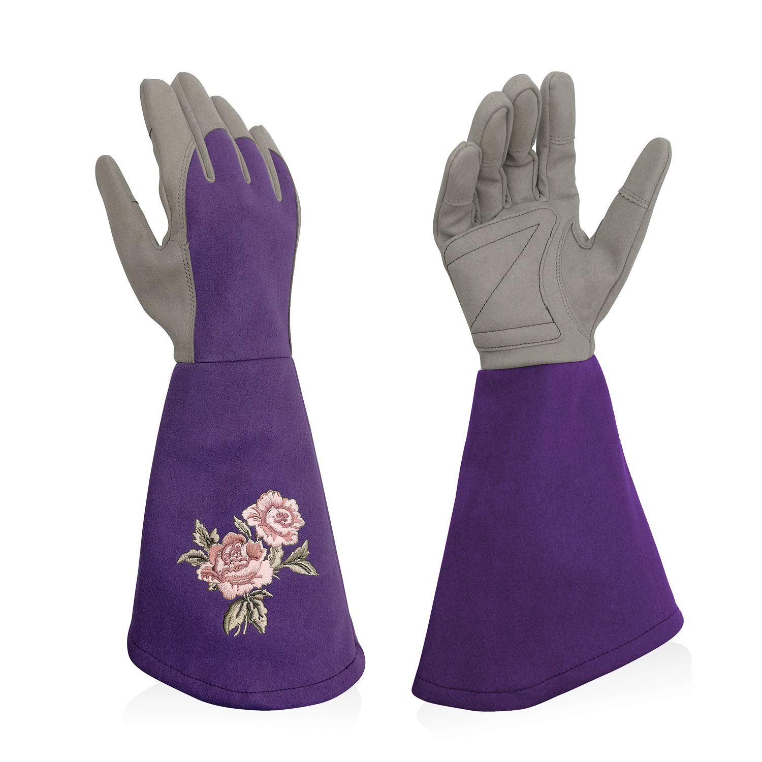 Intra-FIT Rose Pruning Gloves Thorn Resistant, Embroidery Gardening Gloves with Extra Long Forearm Protection