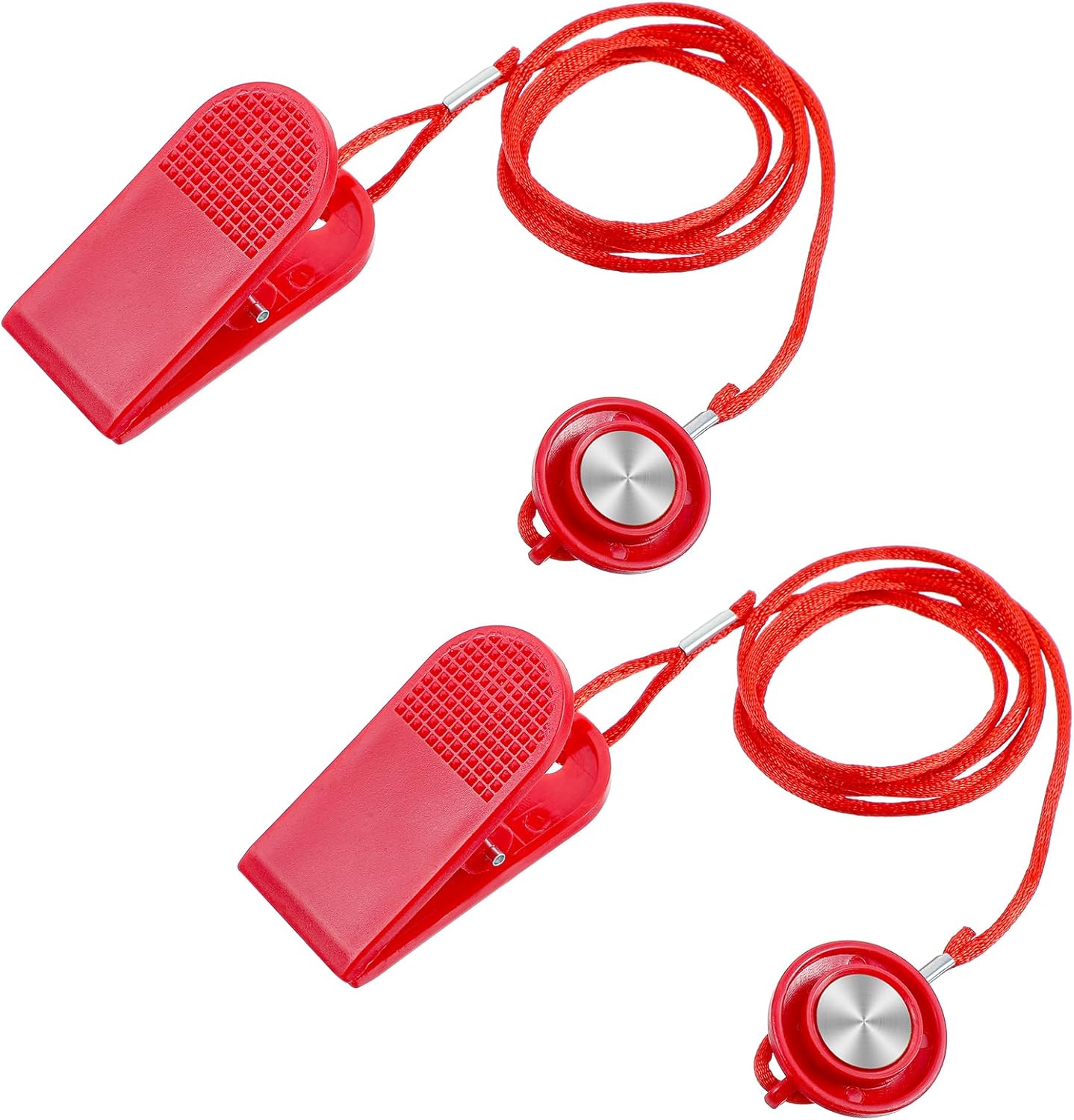 Treadmill Magnet Safety Key, 2 Pcs Universal Treadmill Magnet Safety Key with Lanyard Clip for Treadmills, Most Running Machines (Red)
