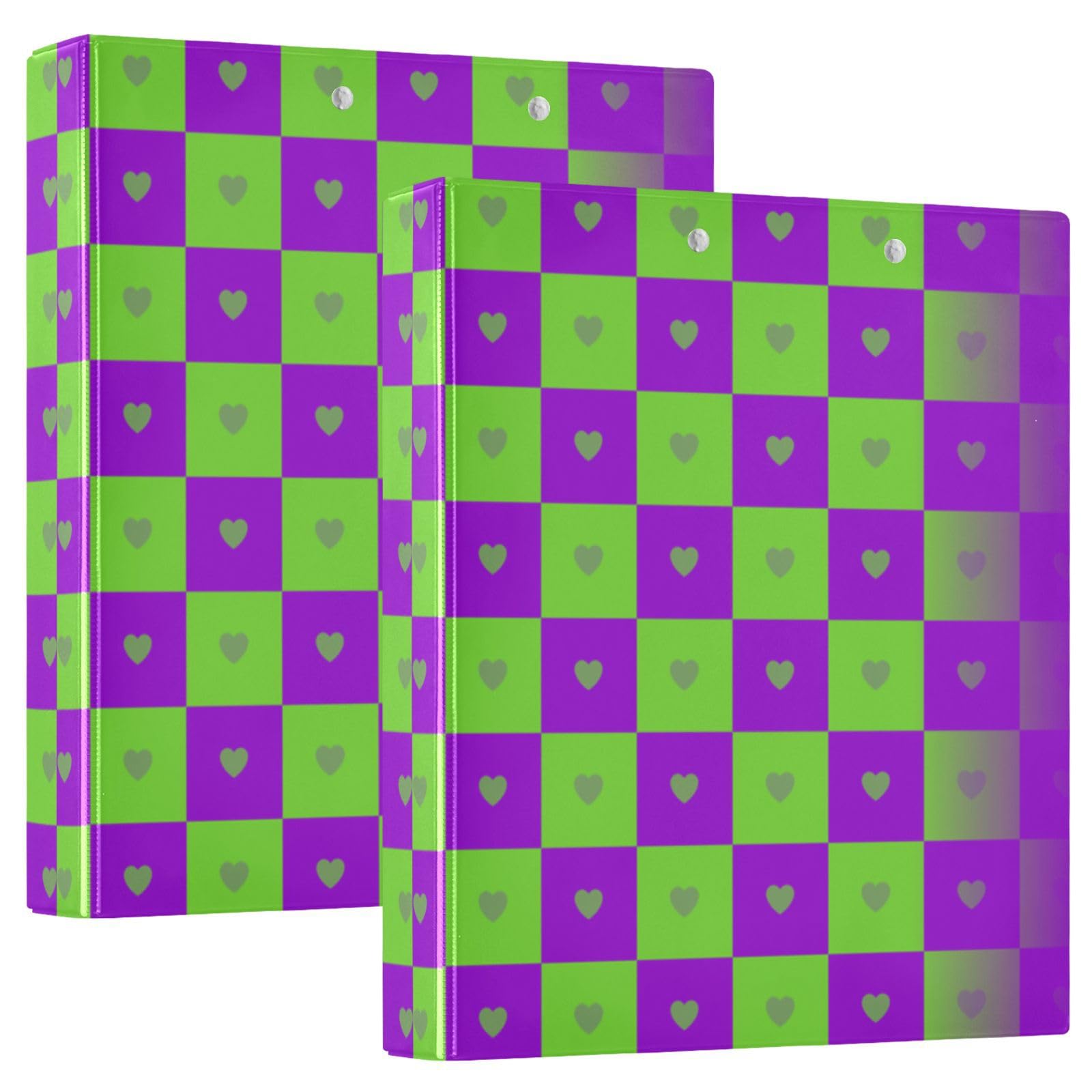 Raccoglitore da 3,8 cm, motivo scozzese, motivo a quadri, verde e viola