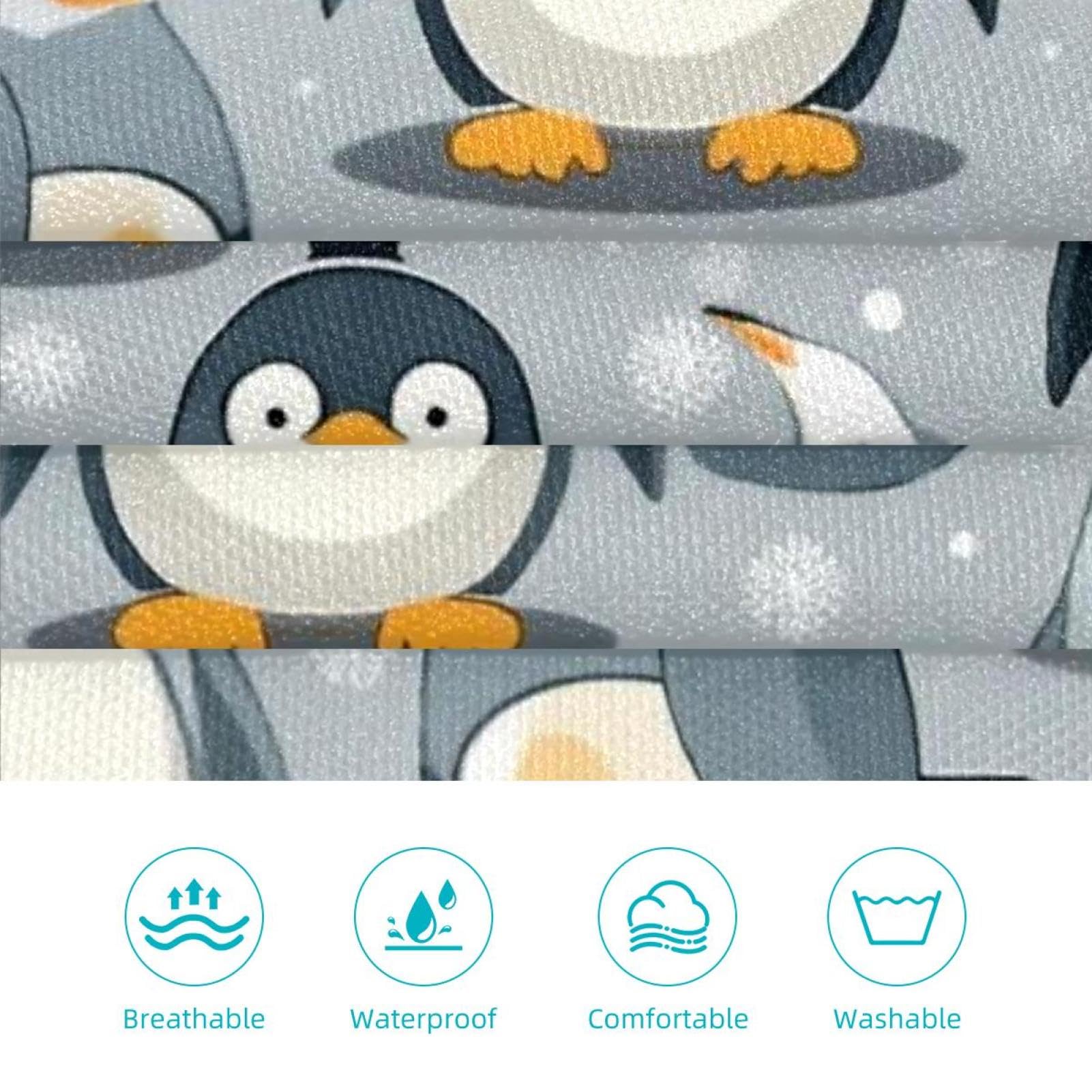Lot de 2 tabliers de cuisine avec badge rond, mignon petit pingouin, résistant à l'eau avec 2 poches, tabliers de cuisine pour homme et femme, Joli petit pingouin,