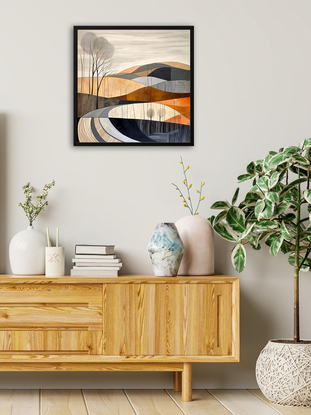 999STORE abstract art with tree view modern canvas wall painting for living room |abstract painting for wall(BoxF24X240063)