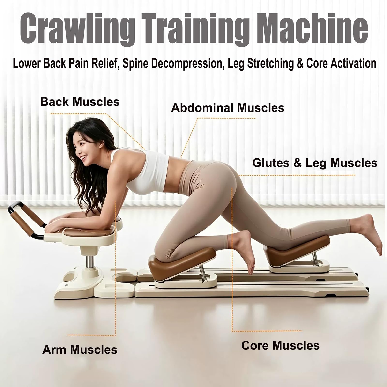 Spine Twist and Stretch Trainer, Multifunktionales Krabbel-Trainingsgerät – Dynamischer Wirbelsäulen-Twist- & Dehntrainer – Crawling Exercise Machine Für Rumpf, Gesäß, Beine