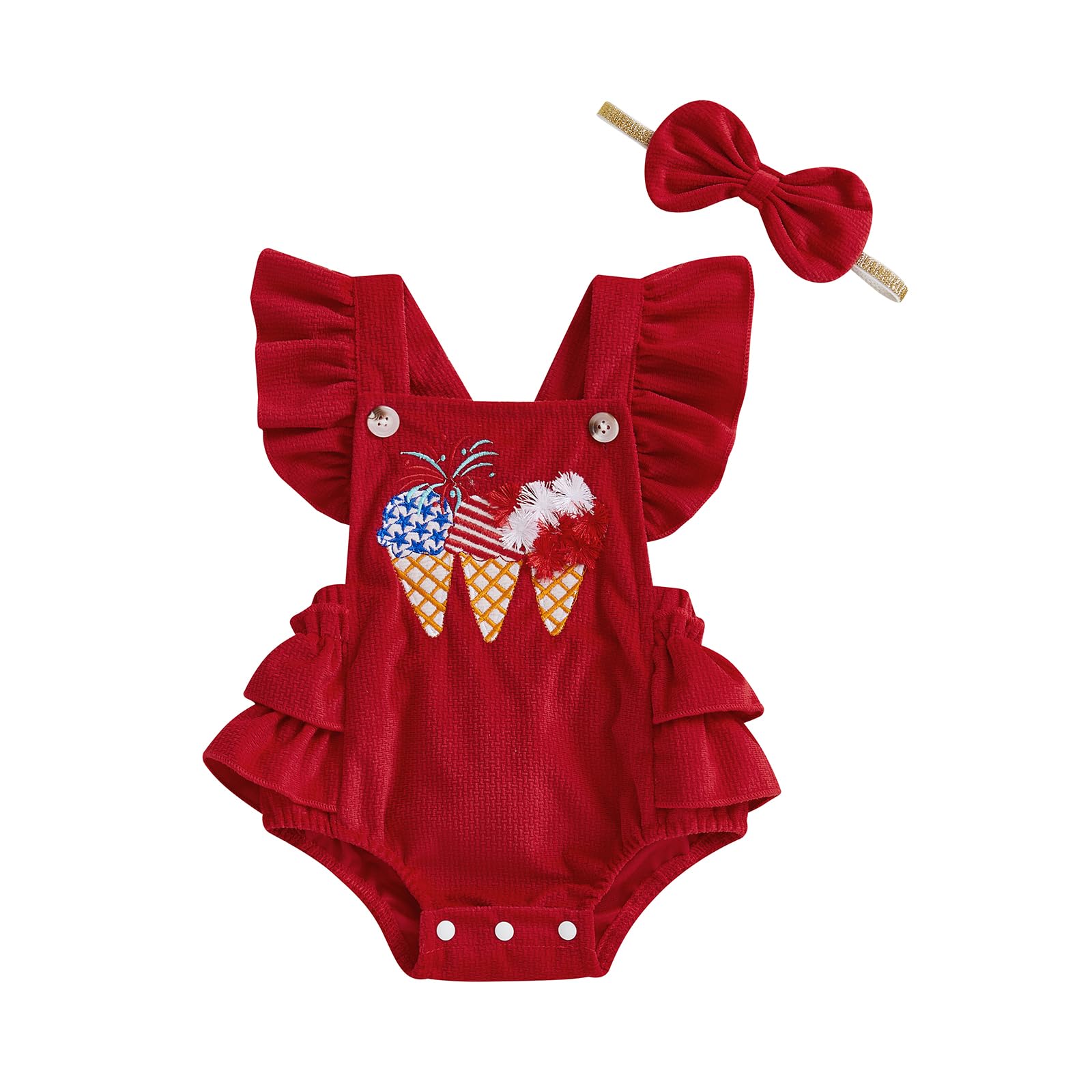 Sprifallbaby ewborn Baby Girl Thanksgiving Outfit Turkey Embroidery Bubble Romper Cute Fly Sleeve Jumpsuit With Headband
