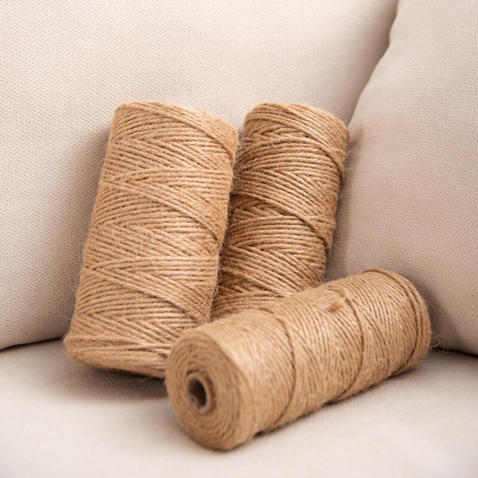 Cuerda de Yute Gruesa/Fina Natural 6mm /8mm/4mm/5mm/3mm Cuerda de Cáñamo Natural, Rollo de Corde Yute para Embalaje, Decoración, Jardinería, Fotos, Regalos, Manualidades