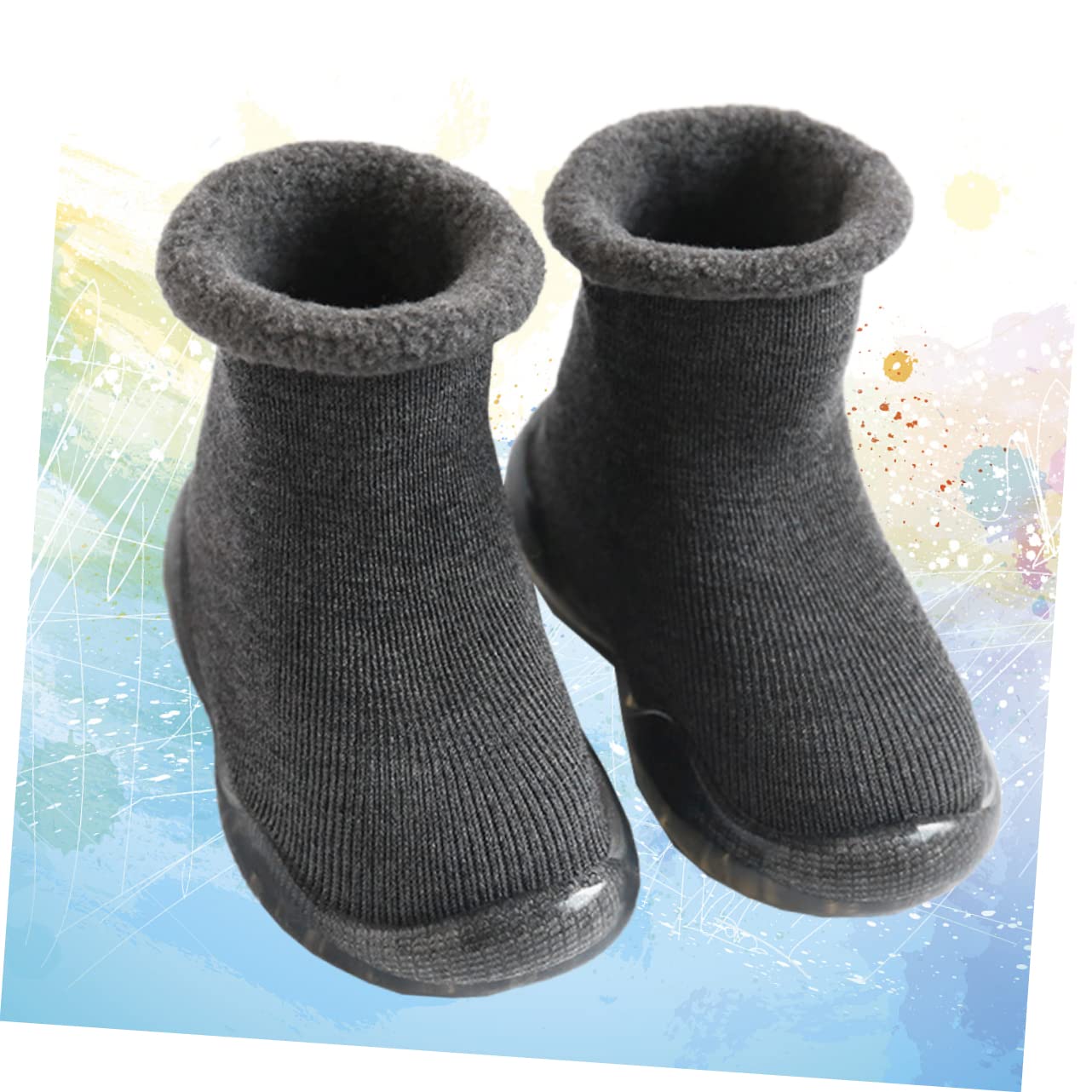 ABOOFAN 3stücke Babysocken Mit Antirutsch-Sohle Warmhaltende Lauflernsocken Für Kleinkinder rutschfeste Atmungsaktive Socken Für Winter Innensohlenlänge