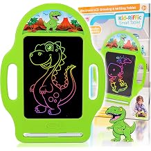 Dinosaur 8.5" LCD Writing Tablet for Kids Ages 2-6 | 8.5" reusable LCD doodle board, unicorn & dinosaur, single or 2 pack. Mess-free travel toy, safe gift for kids 2-6