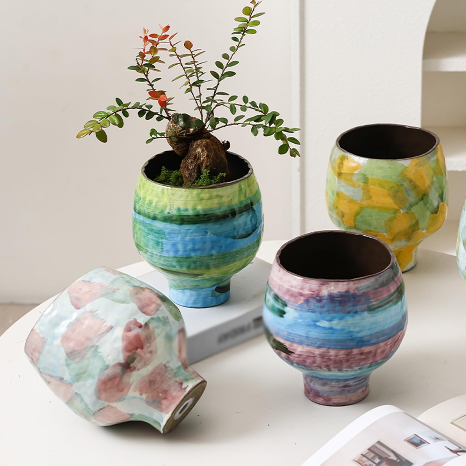 Doniczka ogrodnicza Ceramiczne doniczki z otworami drenażowymi nadają się do sadzenia małych i średnich kwiatów