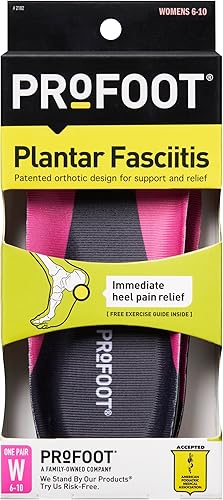 Profoot Plantillas ortopédicas para fascitis plantar y dolor de talón mujeres de 6 a 10 años 1 par