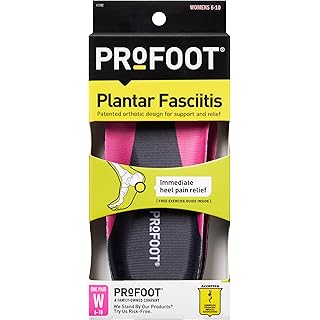 PROFOOT Plantar Fasciitis Orthotic Insoles for Women (Sizes 6-10) – Gel Shoe Inserts for Instant Heel Pain Relief and Arch Support – 1 Pair of Heel Pads