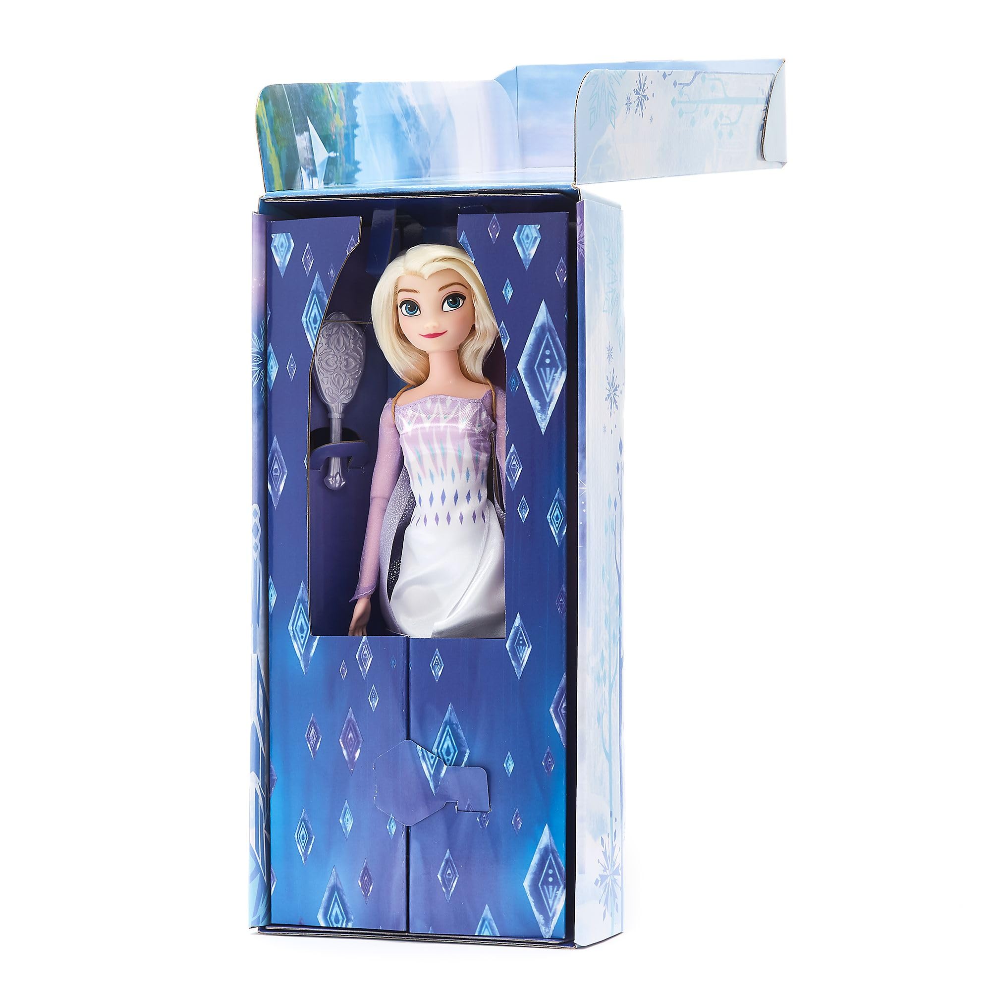 Disney Store Official - Die Eiskönigin 2 - ELSA - Klassische Puppe - 29 cm/11" - Voll bewegliche Disney Prinzessinnen Puppe im eisblauen Outfit - Mit Spielzeughaarbürste - Ab 3 Jahren geeignet