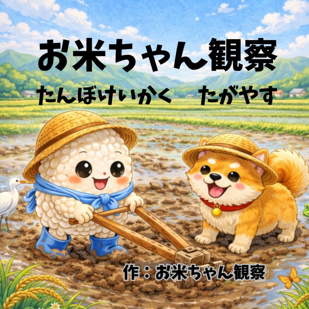 お米ちゃん観察: たんぼけいかく　たがやす