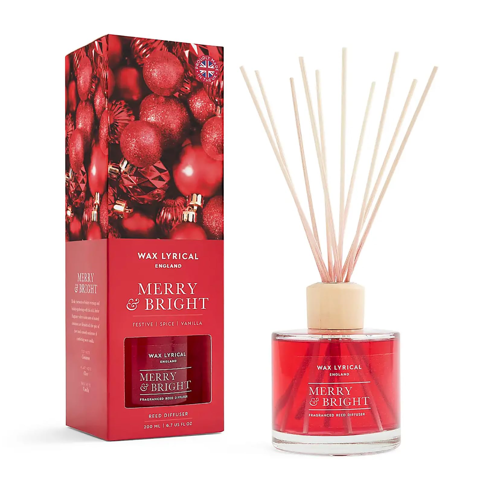 Large 200ml Scented Reed Diffuser Cinnamon Winter Spice Fragrance