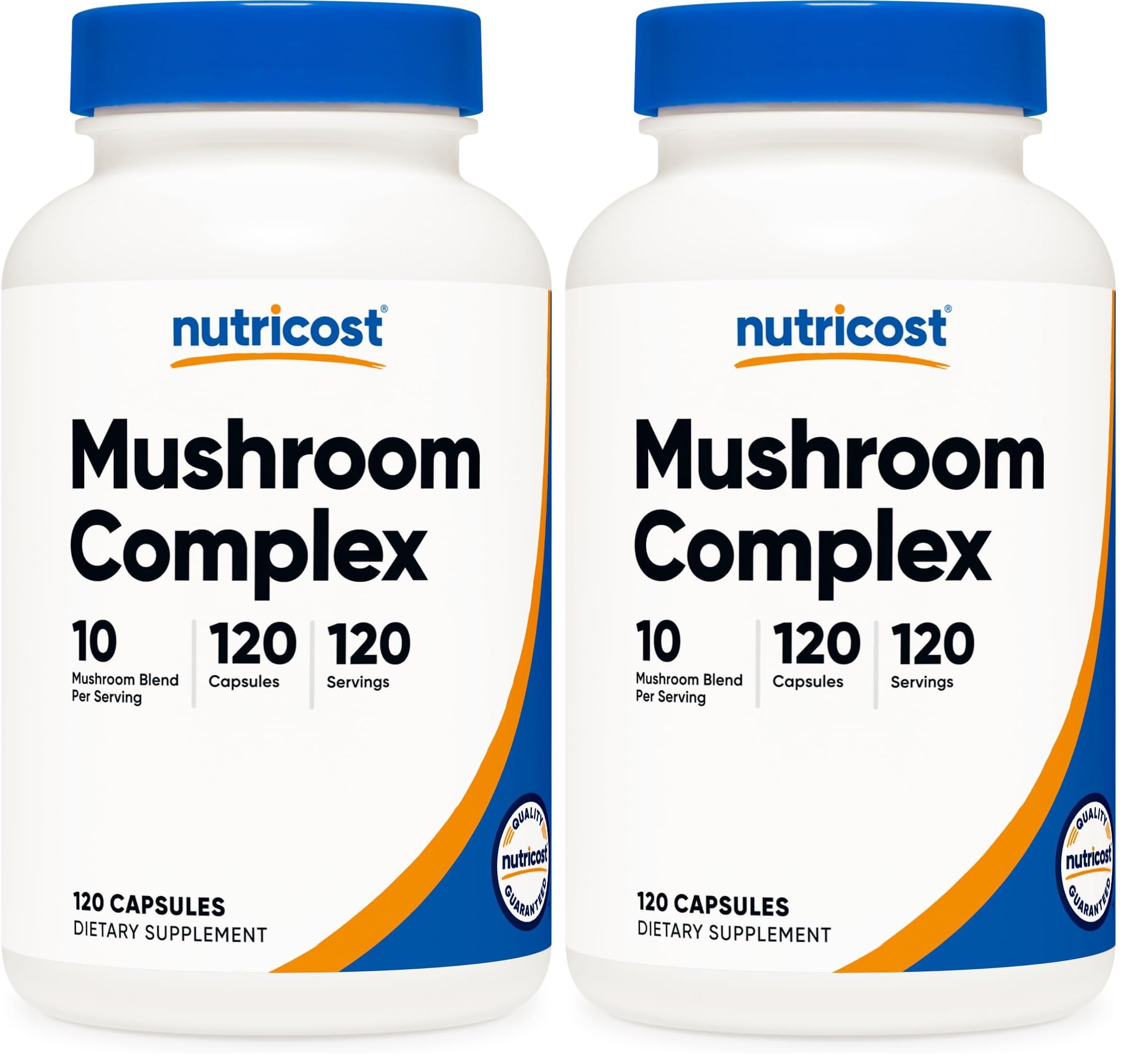 Nutricost Mushroom Complex Supplement 120 Capsules for 120 Servings Per Bottle - 10 Mushroom Blend (Includes Reishi, Maitake, Shiitake, Lion's Mane, and More) - Non-GMO and Gluten Free (Pack of 2) 120 Count (Pack of 2)