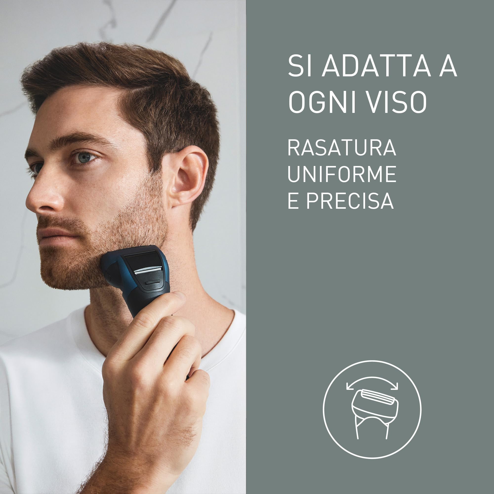 Panasonic Series 700 ES-ALT4B Rasoio Elettrico da Uomo a 3 Lame Wet & Dry, Rasoio Portatile Impermeabile, Sensore Barba Reattivo, Testina Flessibile, Trimmer Pop-Up, Impugnatura Ergonomica, Blu