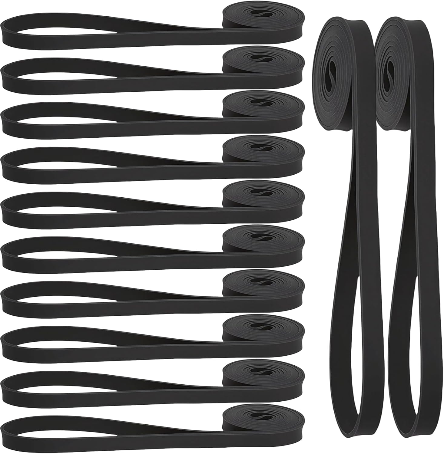 12-Pack Resistance Bands Set - Pull Up Assist, Strength Training & Physical Therapy for Home Gym | Exercise Loop Bands for Men & Women Black 25-65lbs