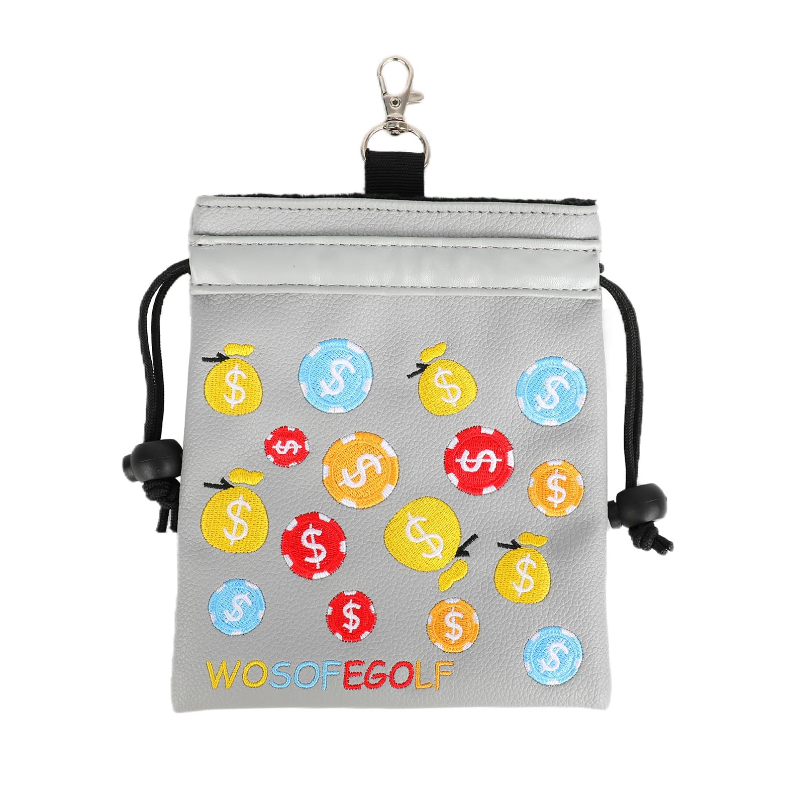 Pochettes de rangement pour tees de golf avec clip - Sac de rangement avec cordon de serrage