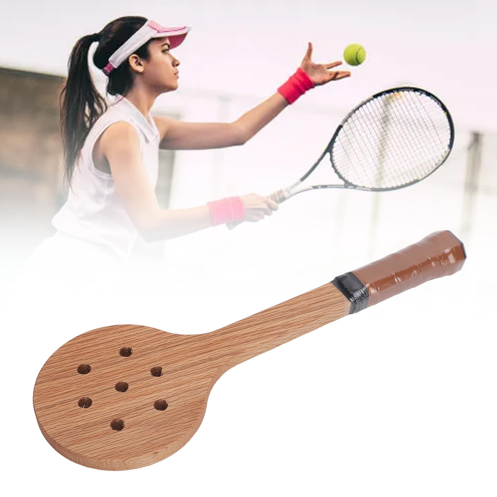 Holz Tennis Pointer Löffel, Zuverlässige Tennis Sweet Spot Trainer Schläger Schwung Übungs Trainingshilfe, Tennis Pointer mittelpräziser Löffel für Anfänger Anfänger Tennisspieler