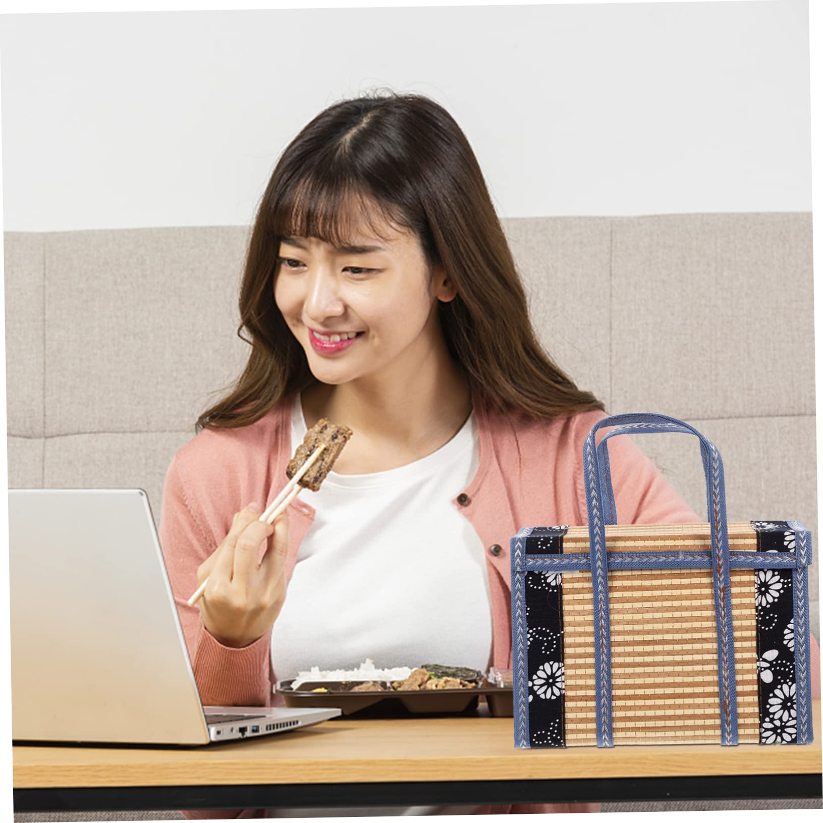 GRIRIW Storage Basket Collapsible Woven Present Basket for Picnic Kitchen and Present Packing Elegant and Simple Design with Protective Cover