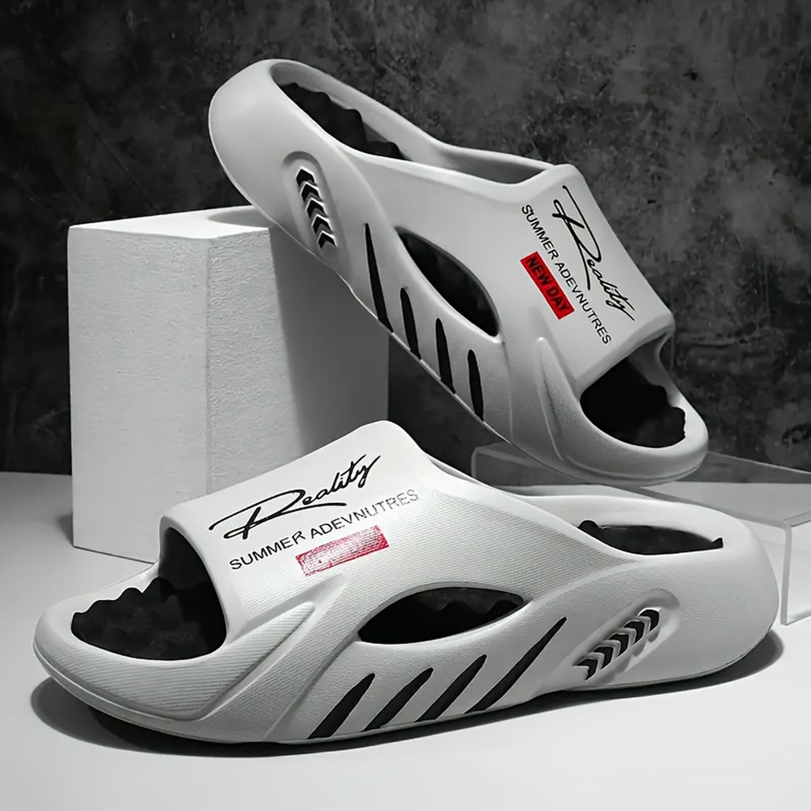 Ciabatte Estive Pantofole da Massaggio Eva Uomo per Interni Ed Esterni, Scarpe Casual Spiaggia, Fondo Morbido, Comode di Grandi Dimensioni 48-49-3-44-45