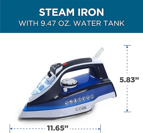 Miniatura 2 de COMMERCIAL CARE Plancha de vapor, vaporizador de 1500 vatios para ropa, plancha portátil autolimpiante, azul