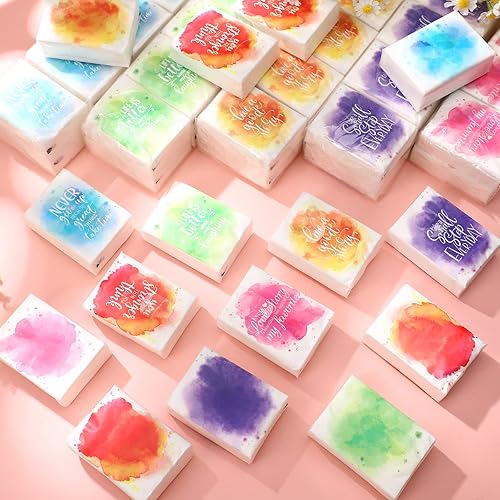 Miniatura 7 de Inspiration Words - Pañuelos faciales de teñido anudado, pañuelos de viaje, tamaño de bolsillo, pañuelos faciales para invitados de graduación, 8