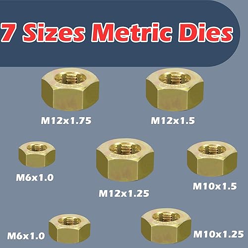 Miniatura 5 de easchwork Juego de 15 piezas de roscas métricas Master Thread Rethreading Kit Universal M6 M8 M10 M12 Tamaños restaurador de roscas con estuche