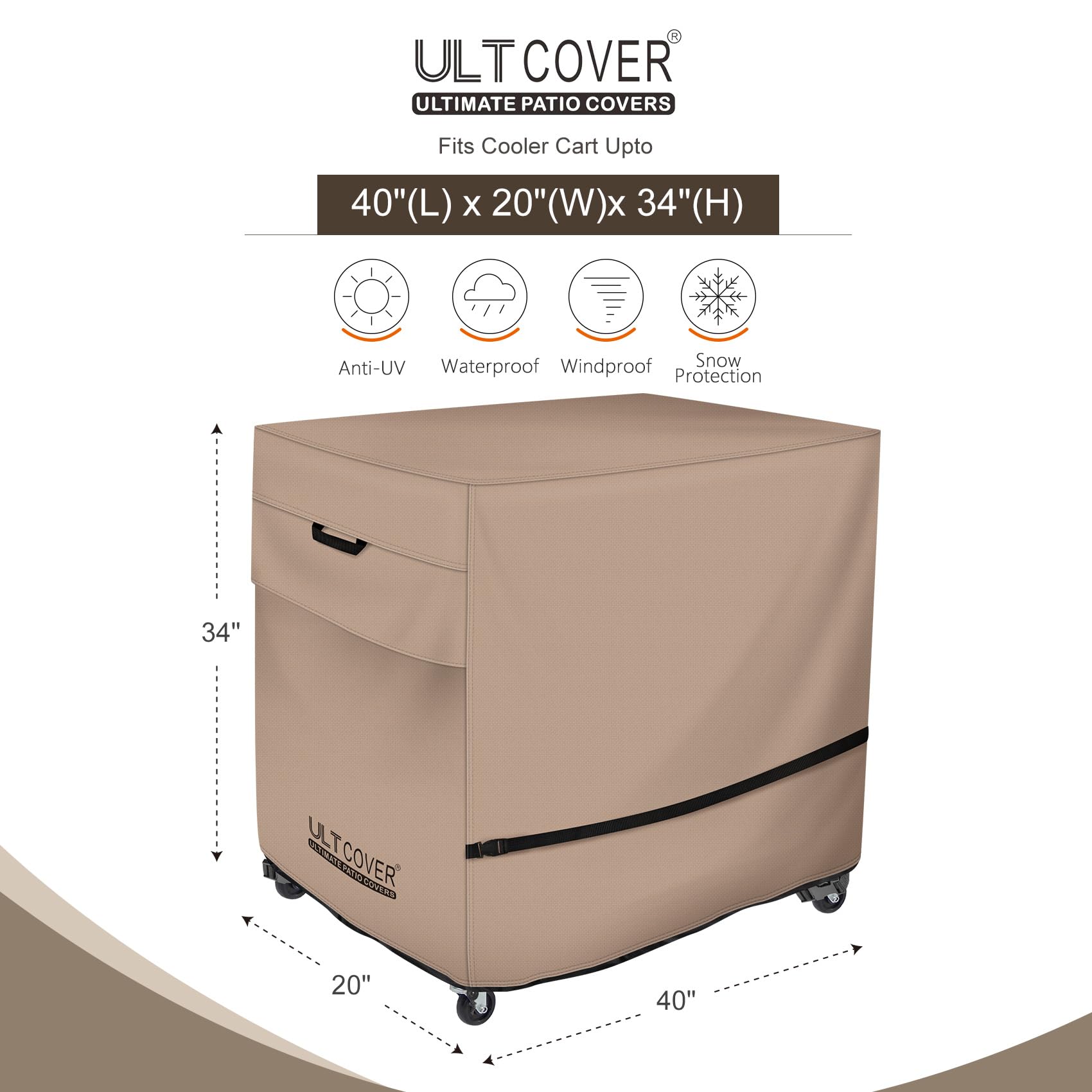 Ice Cream Cart For Party Waterproof Patio Cooler Cover - Insulated ...