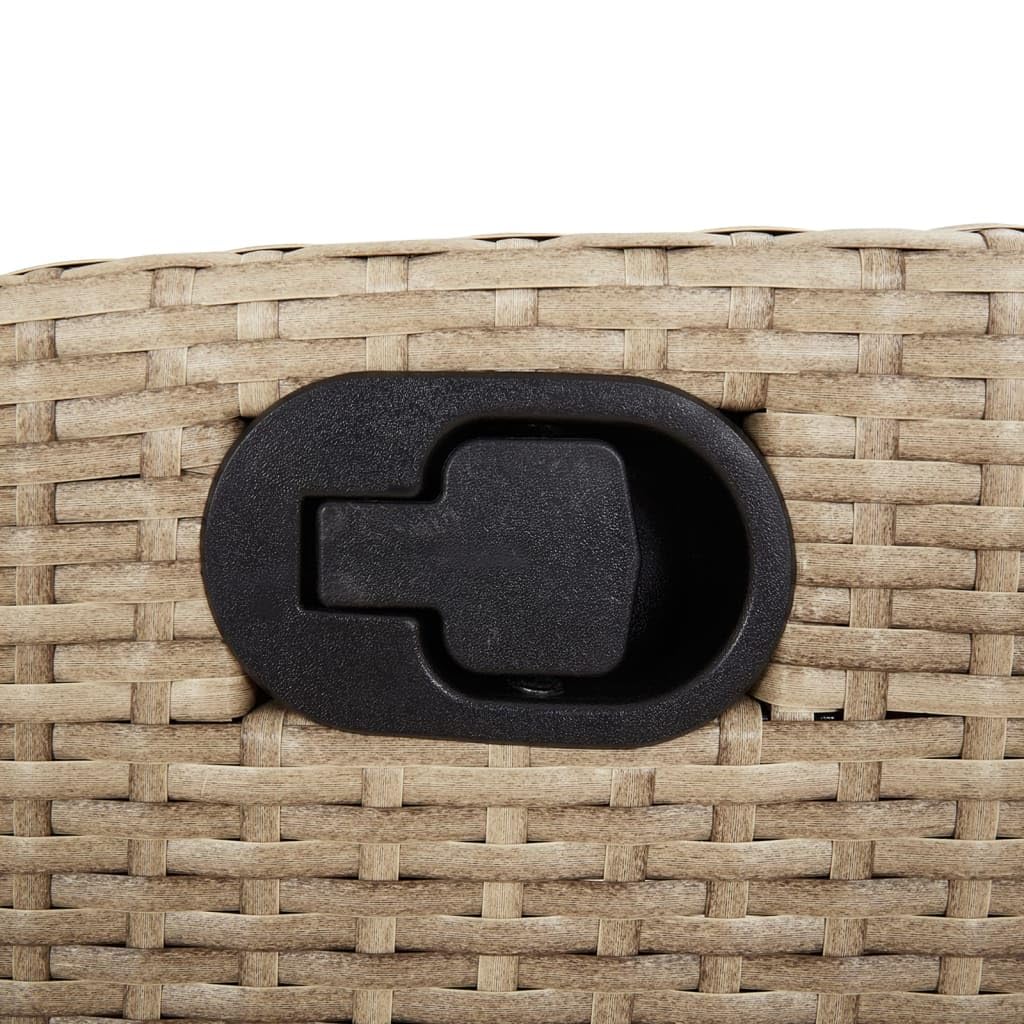 vidaXL Sillón Reclinable de Jardín con Reposapiés, Silla con Respaldo, Asiento Exterior, Sillón Descanso para Terraza Patio, Ratán PE Beige