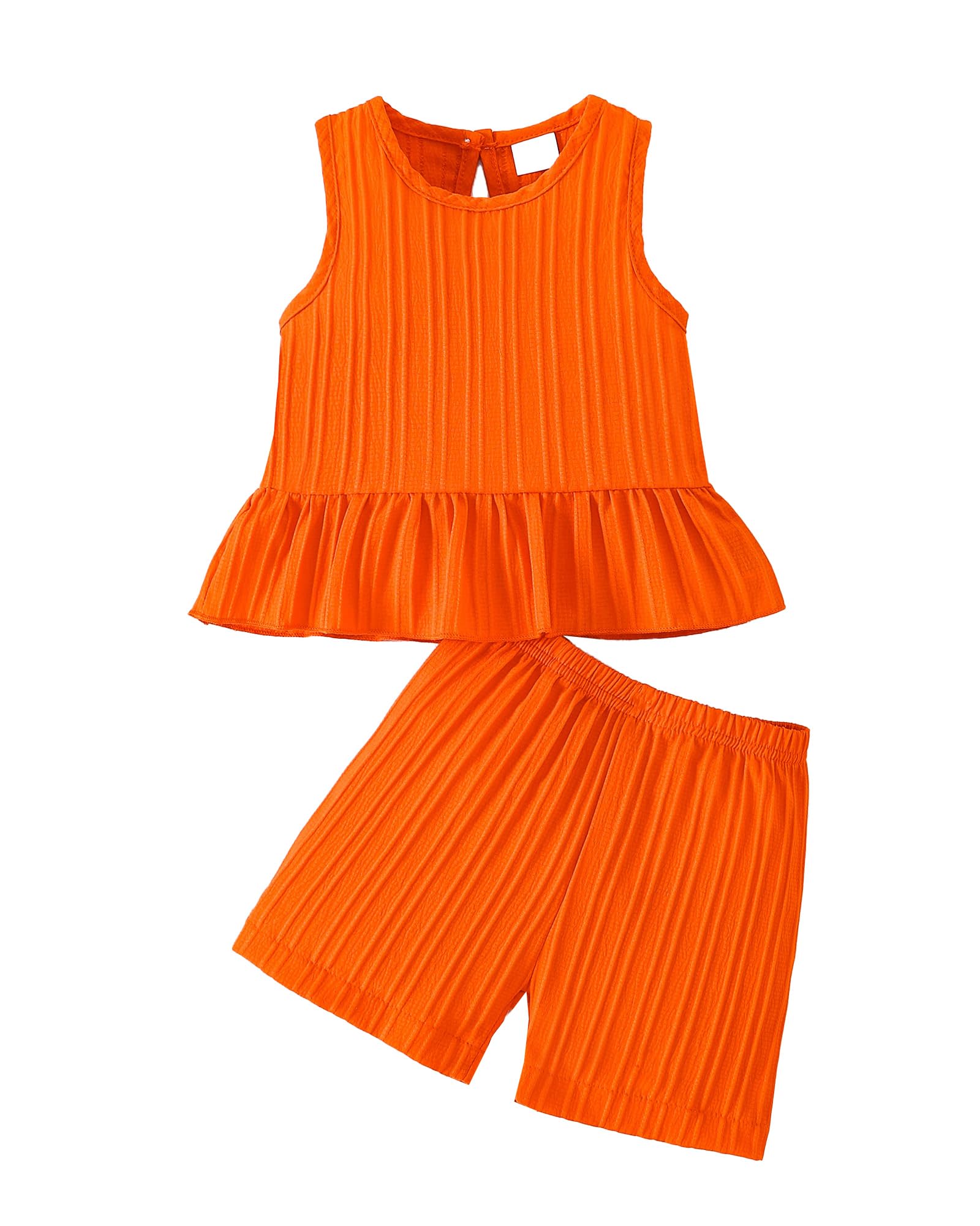 Weebaby Toddler Girl Clothes Baby Summer Outfits Sleeveless Halter Top Ruffle Short Set Cute Kids Clothes Girls