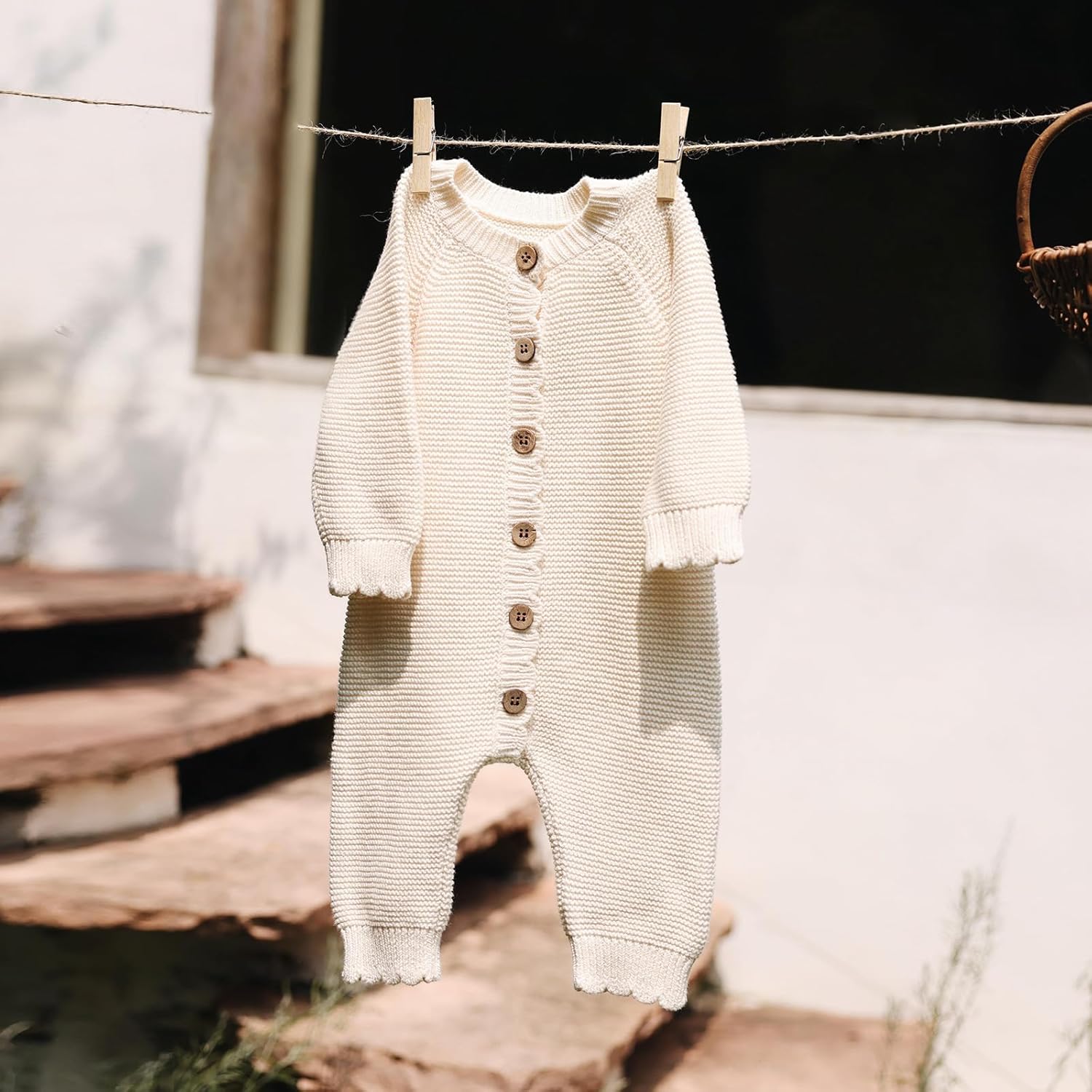 Avibae Baby Knit Romper, Cotton Long Sleeve Sweater for Newborn Infant, Baby Boys and Girls Onesie for 0-9 Months - Image 6