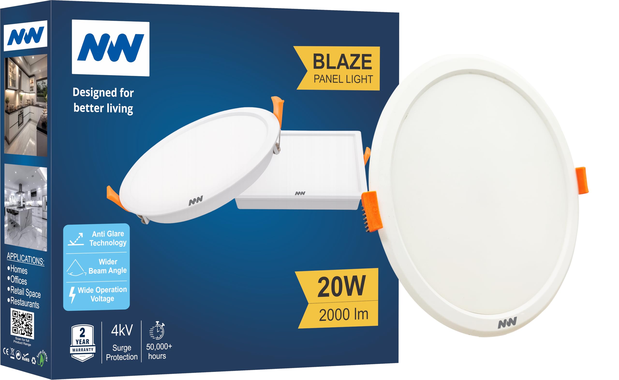 NW 20W Blaze Round LED Panel Light | Conceal False Ceiling Lights | Down Light | Light Color- Natural White (Pack of 1)-image-14