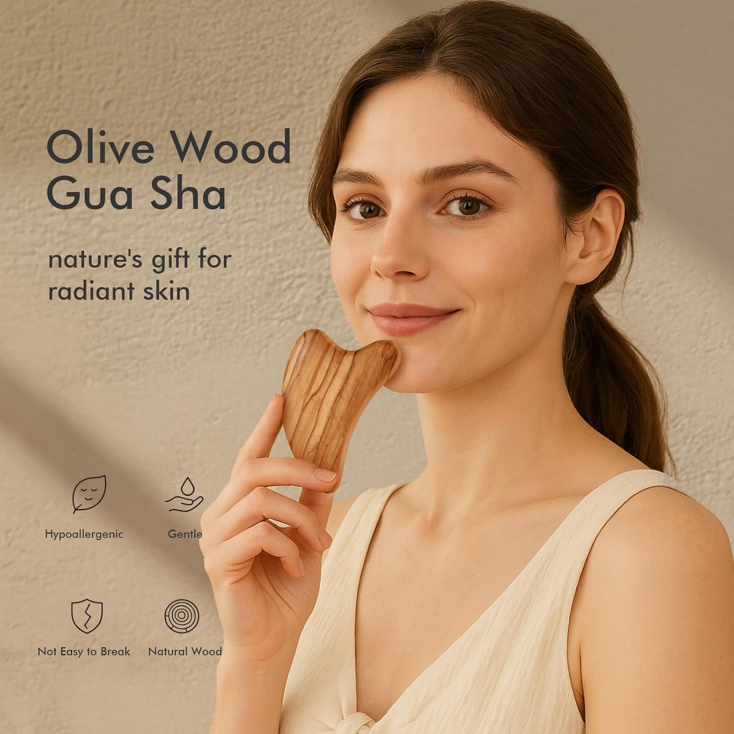 CHOSIN Gua Sha Tool for Face & Body: Face Massager Tool for Lymphatic Drainage - Jaw Lifting & Anti-Aging, Relieve Pain for Women Men Self Care Gift (Olive Wood) - Image 2