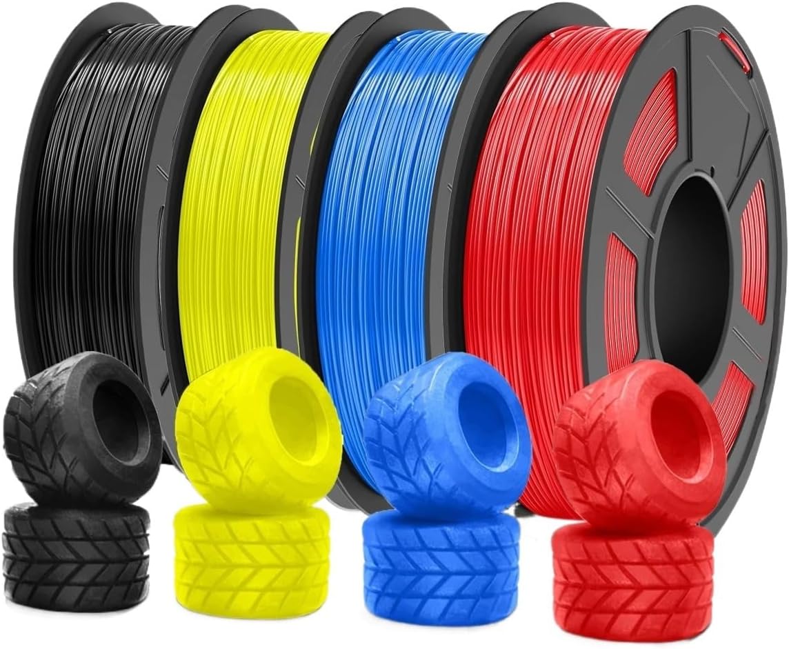 1KG TPU 3D Printer Filament Bundle, High Speed 95A TPU Filament 1.75mm ±0.03mm, Individually Vacuum Packed(Blue 1KG)