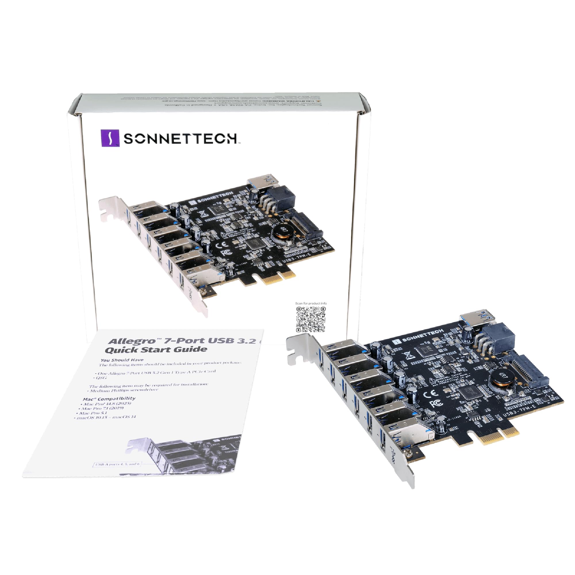 Sonnet Allegro 7-portowa karta USB 3.2 Gen 1 typu A PCIe