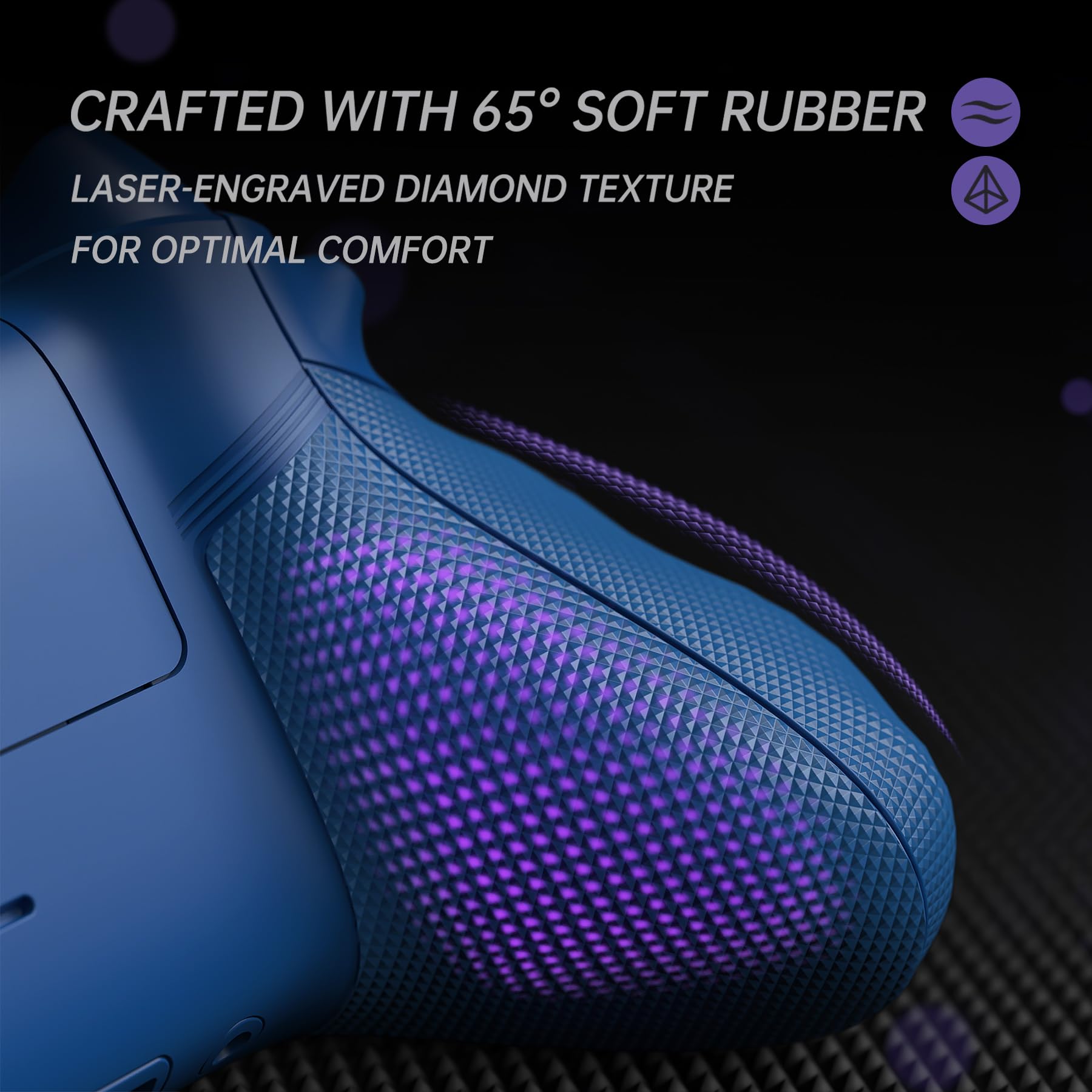 eXtremeRate pour Xbox Series X/S Coque Manette avec Bouton Complète & Coque Grip Antidérapant en Caoutchoutée & Gâchette,ASR Version Plaque Avant & Arrière pour Xbox Core Controller,Bleu